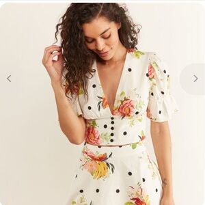 Farm Rio x Anthropology Nanaju Blouse, size xs